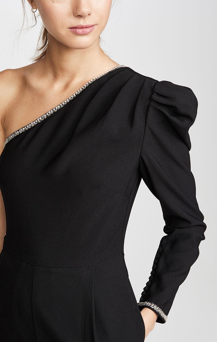 New Design Black One Shoulder Jumpsuit (6)